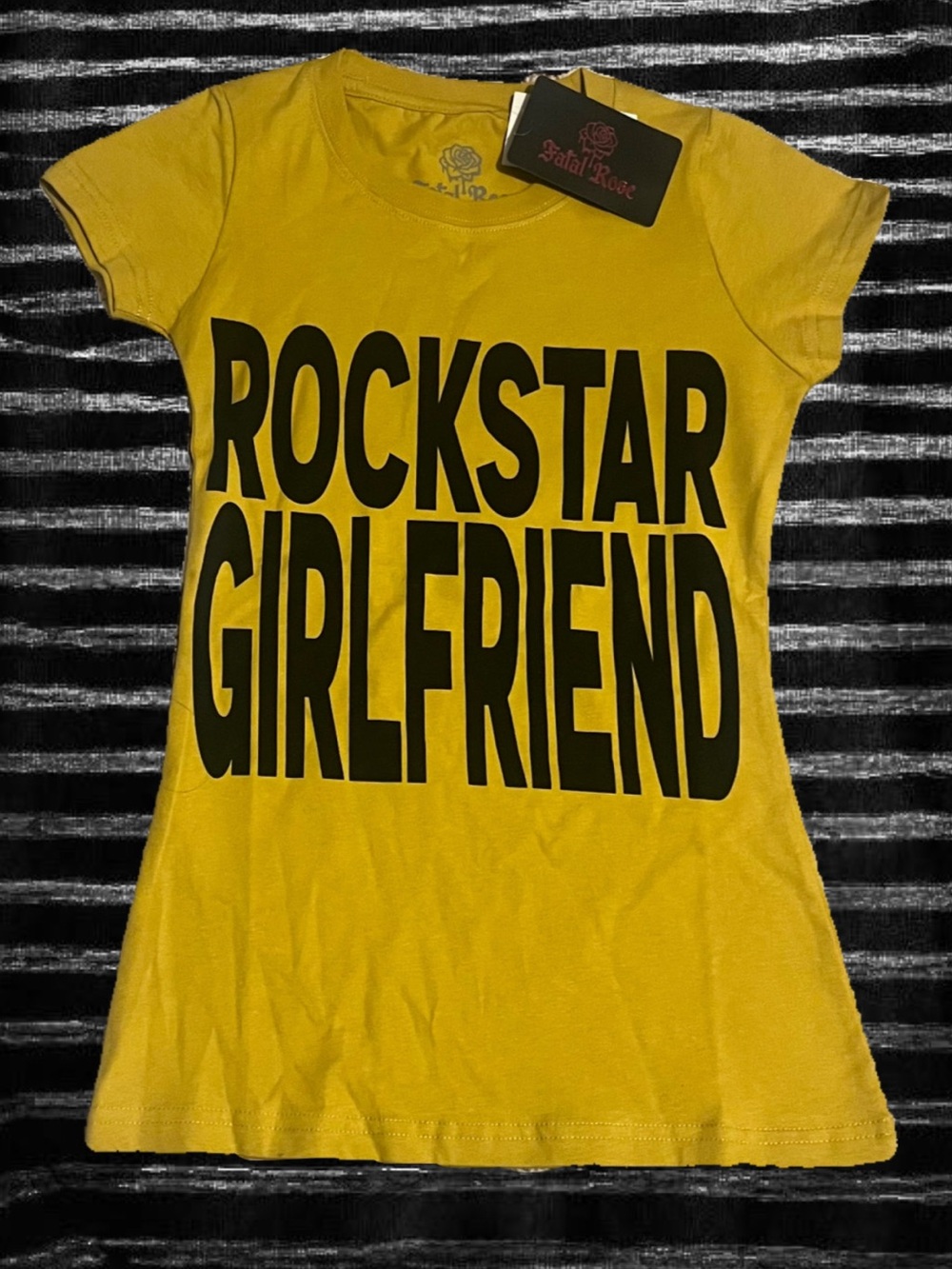 Fatal Rose - Yellow "Rockstar Girlfriend" Graphic Tee ⠀ྀི◟❤︎